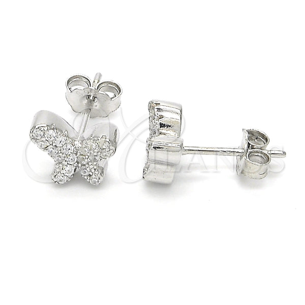 Sterling Silver Ring — Stud Earring Butterfly Design with White Cubic Zirconia — main product view — SKU 123026 | Plata 925 anillo — Stud Earring Butterfly diseño with blanco Cubic Zirconia — SKU 123026