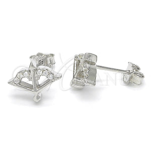 Sterling Silver Ring — Stud Earring with White Cubic Zirconia Polished 02. — main product view — SKU 123034 | Plata 925 anillo — Stud Earring with blanco Cubic Zirconia pulido 02. — SKU 123034