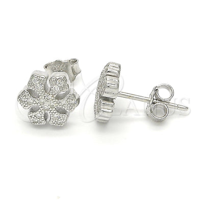 Sterling Silver Stud Earring, with White Micro Pave, Polished, Rhodium Finish, 02.336.0014 for wholesale, main product view