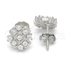Sterling Silver Stud Earring, with White Cubic Zirconia, Polished, Rhodium Finish, 02.336.0017