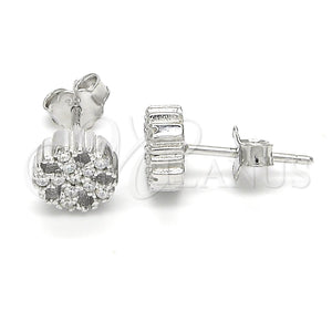 Sterling Silver Ring — Stud Earring Flower Design with White Cubic Zirconia — main product view — SKU 123057 | Plata 925 anillo — Stud Earring flor diseño with blanco Cubic Zirconia — SKU 123057