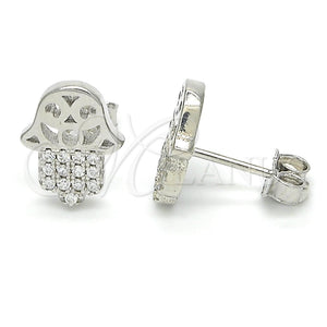 Sterling Silver Ring — Stud Earring Judaica and Hand of God Design — main product view — SKU 123064 | Plata 925 anillo — Stud Earring Judaica and Hand of God diseño — SKU 123064