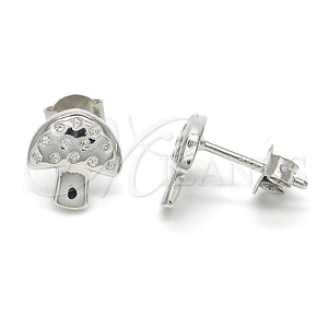 Sterling Silver Ring — Stud Earring with White Cubic Zirconia Polished 02. — main product view — SKU 123077 | Plata 925 anillo — Stud Earring with blanco Cubic Zirconia pulido 02. — SKU 123077