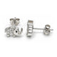 Sterling Silver Stud Earring, Elephant Design, with Black Cubic Zirconia and White Crystal, Polished, Rhodium Finish, 02.336.0066