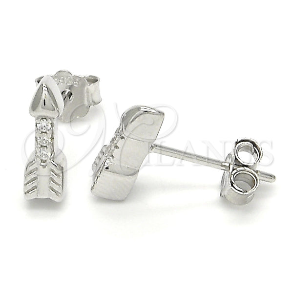 Sterling Silver Ring — Stud Earring with White Cubic Zirconia Polished 02. — main product view — SKU 123095 | Plata 925 anillo — Stud Earring with blanco Cubic Zirconia pulido 02. — SKU 123095