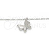 Sterling Silver Pendant Necklace, Butterfly Design, with White Cubic Zirconia, Polished, Rhodium Finish, 04.336.0002.16 (01 MM Thickness, 16 Inches Length)