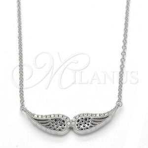 Sterling Silver Necklace — Pendant Necklace with White Cubic Zirconia Polished 04. — main product view — SKU 123116 | Plata 925 collar — Pendant Necklace with blanco Cubic Zirconia pulido 04. — SKU 123116