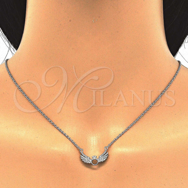 Sterling Silver Necklace — Pendant Necklace with White Cubic Zirconia and White — alternate product view — SKU 123118 | Plata 925 collar — Pendant Necklace with blanco Cubic Zirconia and blanco — SKU 123118