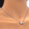 Sterling Silver Pendant Necklace, with White Cubic Zirconia and White Crystal, Polished, Rhodium Finish, 04.336.0005.16 (01 MM Thickness, 16 Inches Length)