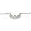 Sterling Silver Pendant Necklace, with White Cubic Zirconia and White Crystal, Polished, Rhodium Finish, 04.336.0005.16 (01 MM Thickness, 16 Inches Length)