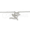 Sterling Silver Pendant Necklace, Heart and Love Design, with White Cubic Zirconia, Polished, Rhodium Finish, 04.336.0008.16 (01 MM Thickness, 16 Inches Length)