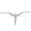 Sterling Silver Pendant Necklace, Angel Design, with White Micro Pave, Polished, Rhodium Finish, 04.336.0009.16 (01 MM Thickness, 16 Inches Length)