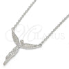 Sterling Silver Pendant Necklace, Angel Design, with White Micro Pave, Polished, Rhodium Finish, 04.336.0009.16 (01 MM Thickness, 16 Inches Length)