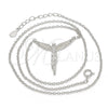 Sterling Silver Pendant Necklace, Angel Design, with White Micro Pave, Polished, Rhodium Finish, 04.336.0009.16 (01 MM Thickness, 16 Inches Length)