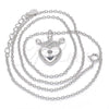 Sterling Silver Pendant Necklace, Lock and Crown Design, with White Cubic Zirconia, Polished, Rhodium Finish, 04.336.0010.16 (01 MM Thickness, 16 Inches Length)