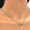 Sterling Silver Pendant Necklace, Crown Design, with White Micro Pave, Polished, Rhodium Finish, 04.336.0015.16 (01 MM Thickness, 16 Inches Length)