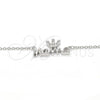 Sterling Silver Pendant Necklace, Crown Design, with White Micro Pave, Polished, Rhodium Finish, 04.336.0015.16 (01 MM Thickness, 16 Inches Length)