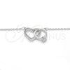 Sterling Silver Pendant Necklace, Heart Design, with White Cubic Zirconia and White Crystal, Polished, Rhodium Finish, 04.336.0023.16 (01 MM Thickness, 16 Inches Length)