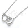 Sterling Silver Pendant Necklace, Heart Design, with White Cubic Zirconia and White Crystal, Polished, Rhodium Finish, 04.336.0023.16 (01 MM Thickness, 16 Inches Length)