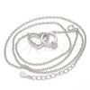 Sterling Silver Pendant Necklace, Heart Design, with White Cubic Zirconia and White Crystal, Polished, Rhodium Finish, 04.336.0023.16 (01 MM Thickness, 16 Inches Length)