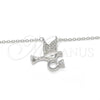 Sterling Silver Pendant Necklace, Bird Design, with White Cubic Zirconia and White Micro Pave, Polished, Rhodium Finish, 04.336.0028.16 (01 MM Thickness, 16 Inches Length)