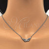 Sterling Silver Pendant Necklace, with White Cubic Zirconia, Polished, Rhodium Finish, 04.336.0034.16 (01 MM Thickness, 16 Inches Length)