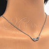 Sterling Silver Pendant Necklace, with White Cubic Zirconia, Polished, Rhodium Finish, 04.336.0034.16 (01 MM Thickness, 16 Inches Length)