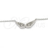 Sterling Silver Pendant Necklace, with White Cubic Zirconia, Polished, Rhodium Finish, 04.336.0034.16 (01 MM Thickness, 16 Inches Length)