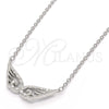 Sterling Silver Pendant Necklace, with White Cubic Zirconia, Polished, Rhodium Finish, 04.336.0034.16 (01 MM Thickness, 16 Inches Length)