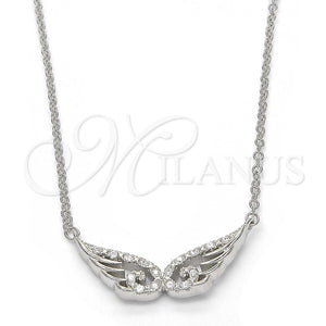 Sterling Silver Necklace — Pendant Necklace with White Cubic Zirconia Polished 04. — main product view — SKU 123147 | Plata 925 collar — Pendant Necklace with blanco Cubic Zirconia pulido 04. — SKU 123147