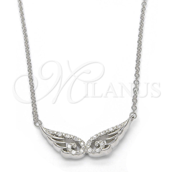 Sterling Silver Necklace — Pendant Necklace with White Cubic Zirconia Polished 04. — main product view — SKU 123147 | Plata 925 collar — Pendant Necklace with blanco Cubic Zirconia pulido 04. — SKU 123147