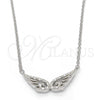 Sterling Silver Pendant Necklace, with White Cubic Zirconia, Polished, Rhodium Finish, 04.336.0034.16 (01 MM Thickness, 16 Inches Length)