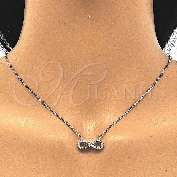 Sterling Silver Necklace — Pendant Necklace Infinite Design with White Cubic Zirconia — alternate product view — SKU 123148 | Plata 925 collar — Pendant Necklace Infinite diseño with blanco Cubic Zirconia — SKU 123148