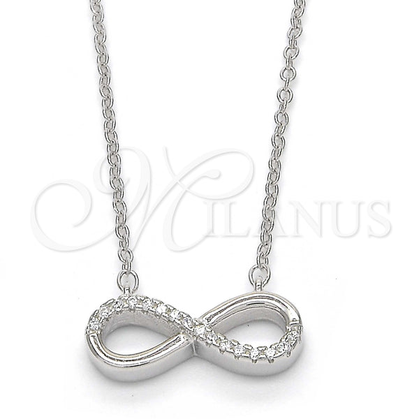Sterling Silver Necklace — Pendant Necklace Infinite Design with White Cubic Zirconia — main product view — SKU 123148 | Plata 925 collar — Pendant Necklace Infinite diseño with blanco Cubic Zirconia — SKU 123148