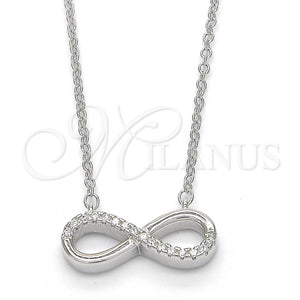 Sterling Silver Necklace — Pendant Necklace Infinite Design with White Cubic Zirconia — main product view — SKU 123148 | Plata 925 collar — Pendant Necklace Infinite diseño with blanco Cubic Zirconia — SKU 123148