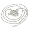 Sterling Silver Pendant Necklace, Swan and Heart Design, with Black and White Micro Pave, Polished, Rhodium Finish, 04.336.0038.16 (01 MM Thickness, 16 Inches Length)