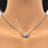 Sterling Silver Pendant Necklace, Heart Design, with White Cubic Zirconia and White Crystal, Polished, Rhodium Finish, 04.336.0040.16 (01 MM Thickness, 16 Inches Length)