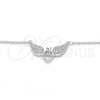 Sterling Silver Pendant Necklace, Heart Design, with White Cubic Zirconia and White Crystal, Polished, Rhodium Finish, 04.336.0040.16 (01 MM Thickness, 16 Inches Length)