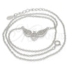 Sterling Silver Pendant Necklace, Heart Design, with White Cubic Zirconia and White Crystal, Polished, Rhodium Finish, 04.336.0040.16 (01 MM Thickness, 16 Inches Length)