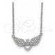 Sterling Silver Pendant Necklace, Heart Design, with White Cubic Zirconia and White Crystal, Polished, Rhodium Finish, 04.336.0040.16 (01 MM Thickness, 16 Inches Length)