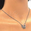Sterling Silver Pendant Necklace, Butterfly Design, with White Cubic Zirconia, Polished, Rhodium Finish, 04.336.0044.16 (01 MM Thickness, 16 Inches Length)