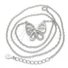 Sterling Silver Pendant Necklace, Butterfly Design, with White Cubic Zirconia, Polished, Rhodium Finish, 04.336.0044.16 (01 MM Thickness, 16 Inches Length)