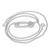 Sterling Silver Pendant Necklace, with White Cubic Zirconia, Polished, Rhodium Finish, 04.336.0047.16 (01 MM Thickness, 16 Inches Length)