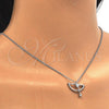 Sterling Silver Pendant Necklace, with White Cubic Zirconia, Polished, Rhodium Finish, 04.336.0059.16 (01 MM Thickness, 16 Inches Length)