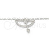 Sterling Silver Pendant Necklace, with White Cubic Zirconia, Polished, Rhodium Finish, 04.336.0059.16 (01 MM Thickness, 16 Inches Length)