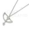 Sterling Silver Pendant Necklace, with White Cubic Zirconia, Polished, Rhodium Finish, 04.336.0059.16 (01 MM Thickness, 16 Inches Length)