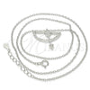Sterling Silver Pendant Necklace, with White Cubic Zirconia, Polished, Rhodium Finish, 04.336.0059.16 (01 MM Thickness, 16 Inches Length)