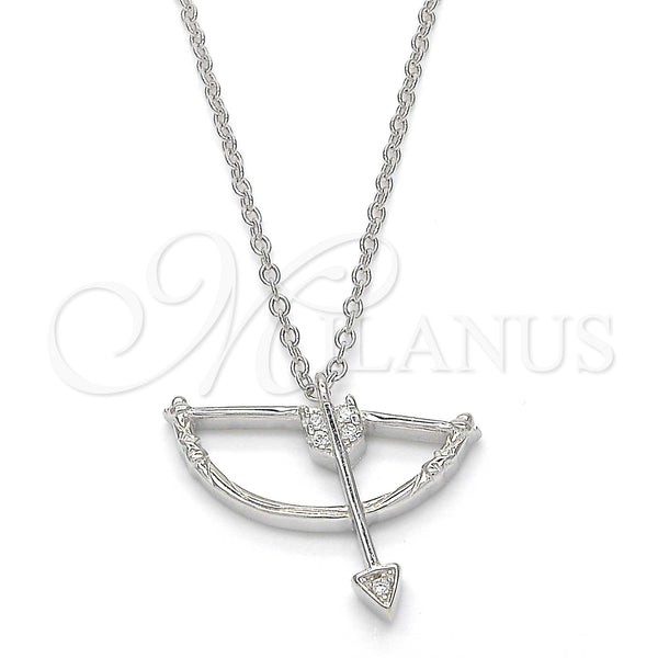 Sterling Silver Necklace — Pendant Necklace with White Cubic Zirconia Polished 04. — main product view — SKU 123172 | Plata 925 collar — Pendant Necklace with blanco Cubic Zirconia pulido 04. — SKU 123172