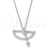 Sterling Silver Pendant Necklace, with White Cubic Zirconia, Polished, Rhodium Finish, 04.336.0059.16 (01 MM Thickness, 16 Inches Length)