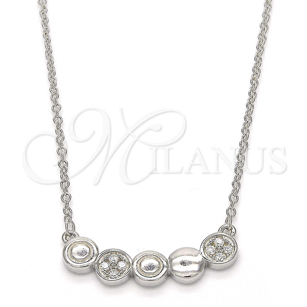 Sterling Silver Necklace — Pendant Necklace with White Cubic Zirconia Polished 04. — main product view — SKU 123177 | Plata 925 collar — Pendant Necklace with blanco Cubic Zirconia pulido 04. — SKU 123177